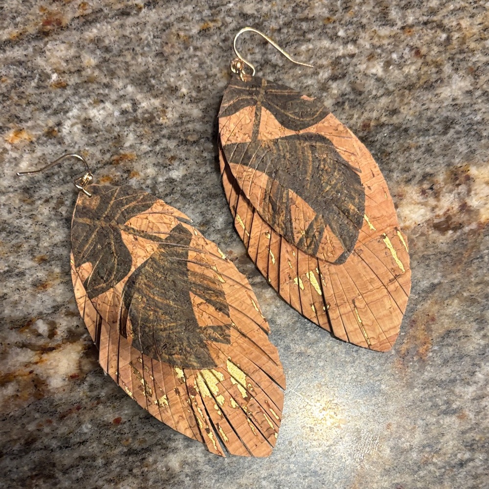 Maurices Brown and Black Leaf Earrings